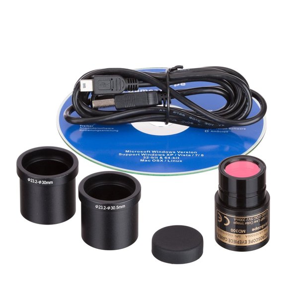 Amscope 3MP USB 2.0 Color CMOS Digital Eyepiece Microscope Camera MD300
